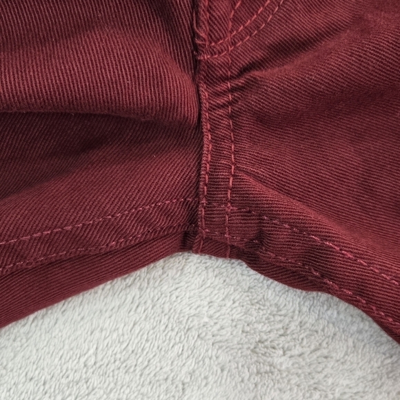 Hudson LouLou Tuxedo Stripe Burgundy Pink Skinny Jeans Cropped Low Rise - Picture 10 of 11